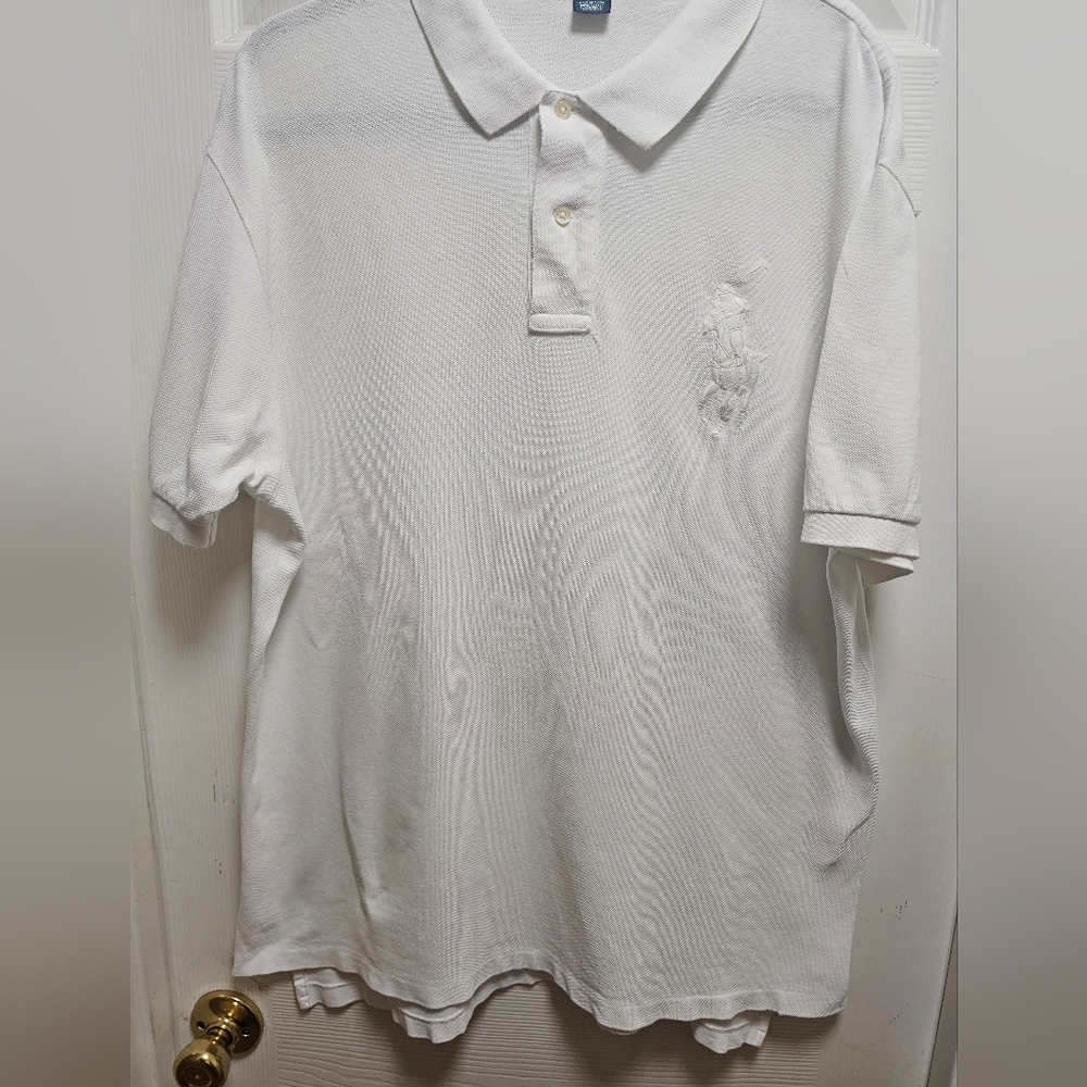 Polo Ralph Lauren White Men’s Polo ShirtEmbroidered Logo & Number 3 Sleeve - Picture 3 of 9